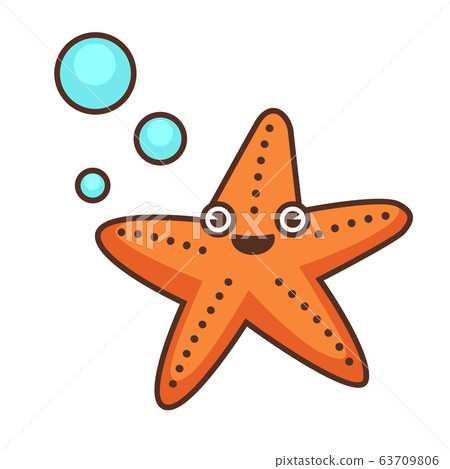 Starfish funny character, aquatic personage sea dweller vector Starfish funny character, aquatic personage sea dweller vector 63709806
