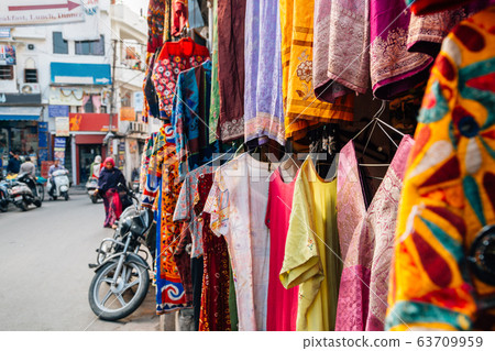 Indian style clothes shop in Udaipur, India Indian style clothes shop in Udaipur, India 63709959