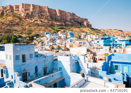 Mehrangarh Fort and blue city in Jodhpur, India Mehrangarh Fort and blue city in Jodhpur, India 63710291