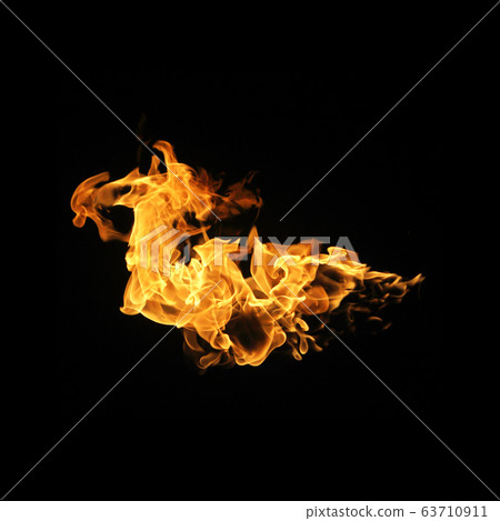 Fire flames collection isolated on black Fire flames collection isolated on black 63710911