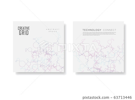 Two vector templates for brochure cover in A4 size. Polygonal space background with connecting dots and lines Two vector templates for brochure cover in A4 size. Polygonal space background with connecting dots and lines 63713446