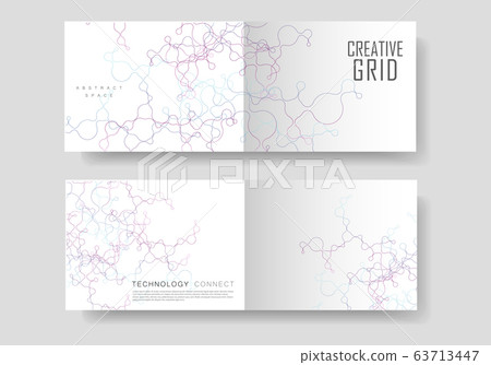 Abstract geometric brochure background with connected lines and dots Abstract geometric brochure background with connected lines and dots 63713447