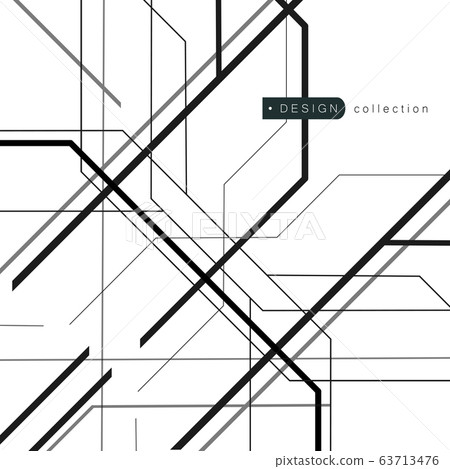 Random chaotic lines on white background with abstract geometric texture 63713476