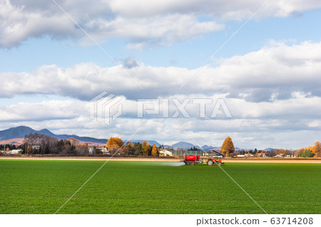 日本北海道東部Kamishihoro鎮附近的秋天風景 63714208