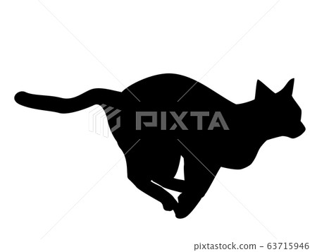 [Cat silhouette] animal cat run 63715946