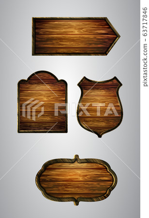 Vector realistic illustration of wooden signboard 63717846