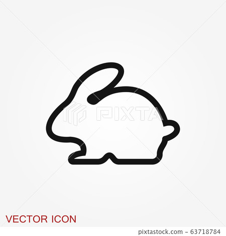 Rabbit icon vector, design on background, Rabbit-插圖素材 [63718784] - PIXTA圖庫