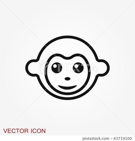 Vector monkey icon isolated on background. Animal - Stock Illustration ...