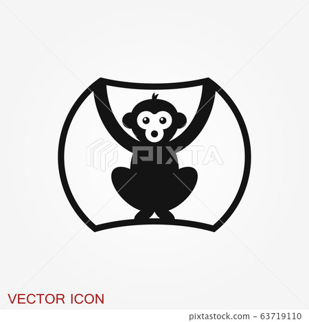 Vector monkey icon isolated on background. Animal - Stock Illustration ...