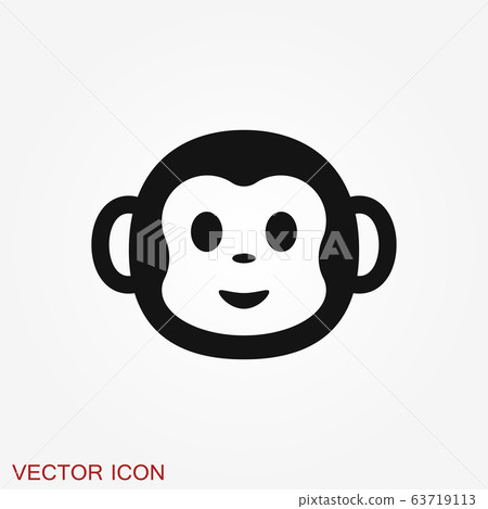 Vector monkey icon isolated on background. Animal - Stock Illustration ...