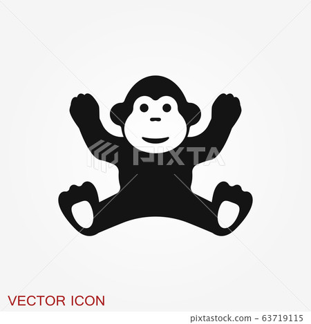 Vector monkey icon isolated on background. Animal - Stock Illustration ...