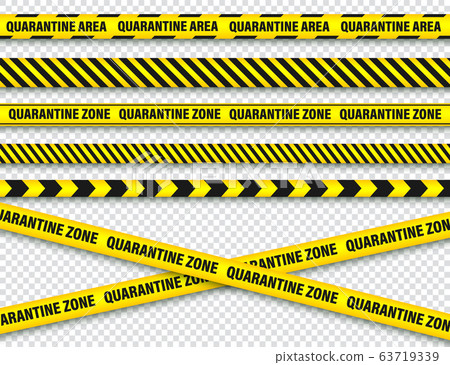 Quarantine zone warning tape. Novel coronavirus outbreak. Global lockdown. Coronavirus danger stripe 63719339