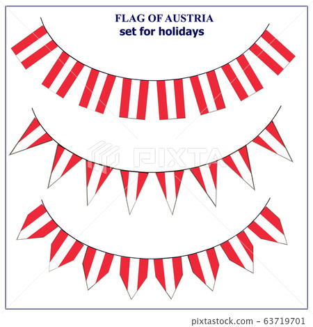 Bright set with flag of Austria. Happy Austria day flags. Colorful collection with flag. . 63719701