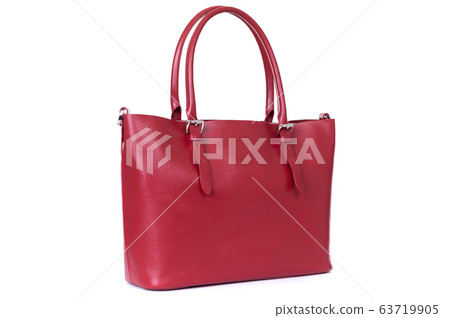 red leather hand made bag on a white background red leather hand made bag on a white background 63719905