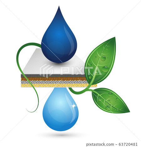 Filtration ecological water purification blue 63720481