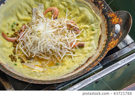 Close up photo of Vietnam shrimp pancake Close up photo of Vietnam shrimp pancake 63721788