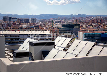 Renewable, alternative solar energy, photovoltaic cell - sun-power panels. 63721998