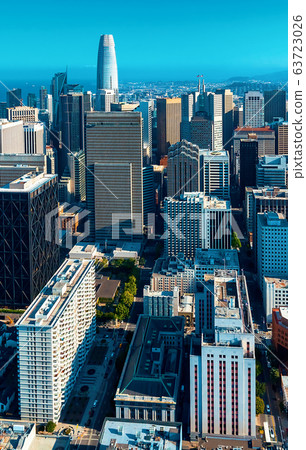Downtown San Francisco aerial view 63723026
