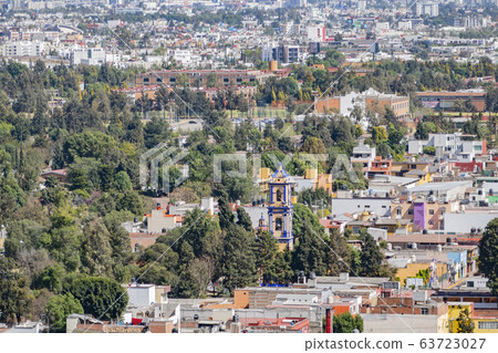 Aerial view cityscape of Cholula 63723027