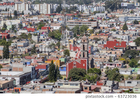 Aerial view cityscape of Cholula 63723036