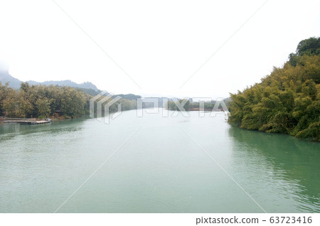 River landacape of the Mount Danxia area River landacape of the Mount Danxia area 63723416