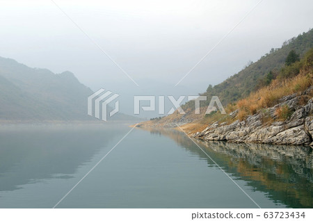 River landacape of the Mount Danxia area River landacape of the Mount Danxia area 63723434