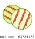 Grilled marrow vegetables sliced slices isolated 63724178