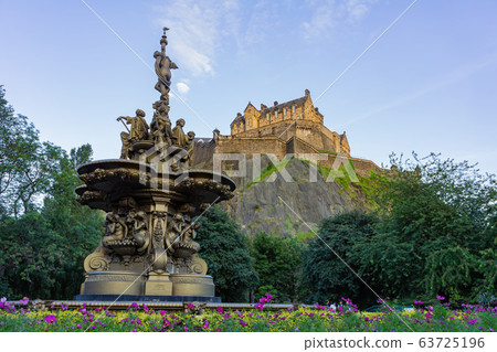 Afternoon sunny view of the Ross Fountain and Afternoon sunny view of the Ross Fountain and 63725196