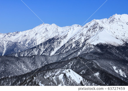 Yarigatake and Hotaka Mountains seen from Yakedake Yarigatake and Hotaka Mountains seen from Yakedake 63727459