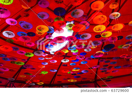 Feast of colorful umbrellas, flower-colored umbrellas, 63729600