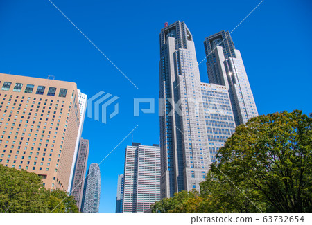 Tokyo cityscape in Japan I want to see Tokyo Metropolitan Government etc. 63732654