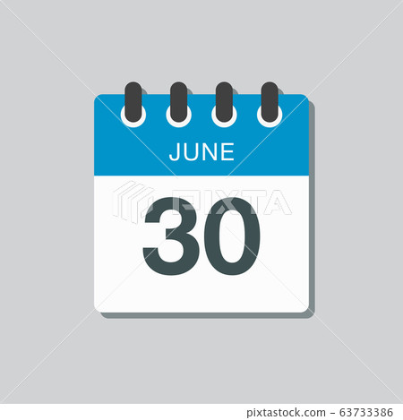 Icon calendar day 30 June, summer days of the year Icon calendar day 30 June, summer days of the year 63733386