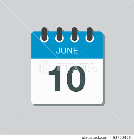 Icon calendar day 10 June, summer days of the year 63733438