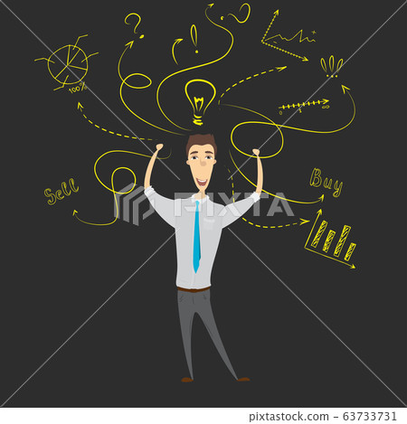 Smiling businessman with a good idea Smiling businessman with a good idea 63733731