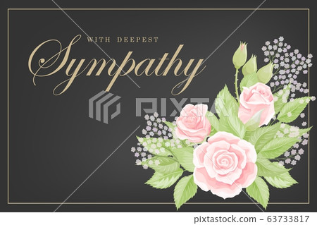 Pink Rose Bouquet On Black Background Vector Stock Illustration