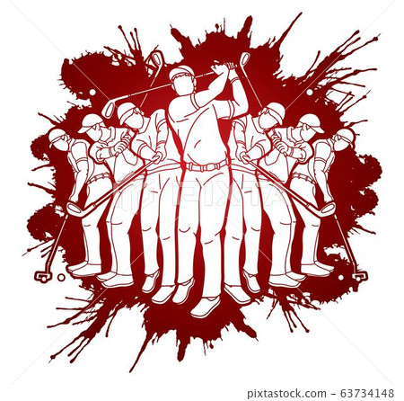 Golf players Golfer action cartoon sport graphic vector. Golf players Golfer action cartoon sport graphic vector. 63734148