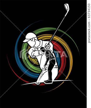 Golf players Golfer action cartoon sport graphic vector. Golf players Golfer action cartoon sport graphic vector. 63734150