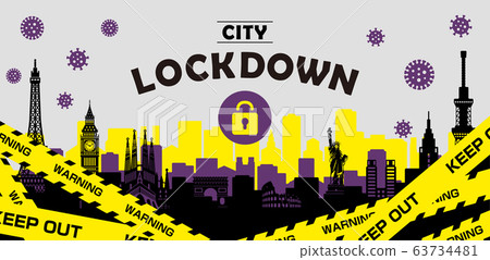 城市封鎖/城市封鎖（新冠狀病毒/ Covid19）橫幅圖 63734481