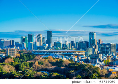新國家體育場奧運會東京日本建築藍天 新國家體育場奧運會東京日本建築藍天 63734969