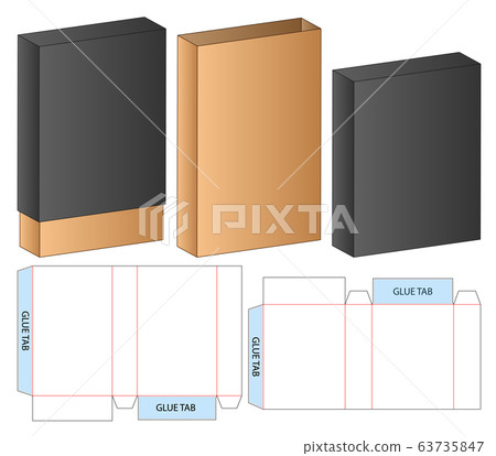 Box packaging die cut template design. 3d mock-up Box packaging die cut template design. 3d mock-up 63735847