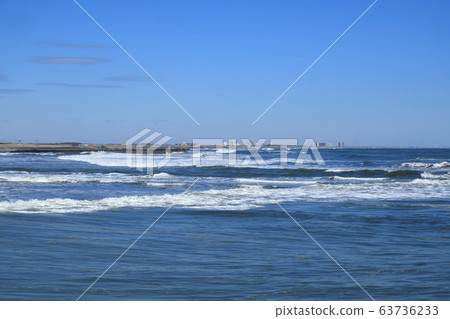 從一宮海灘看到的九十九里海灘海岸線 63736233