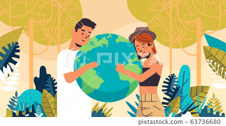 man woman couple holding earth globe go green save planet environment conservation energy saving concept landscape background horizontal portrait man woman couple holding earth globe go green save planet environment conservation energy saving concept landscape background horizontal portrait 63736680