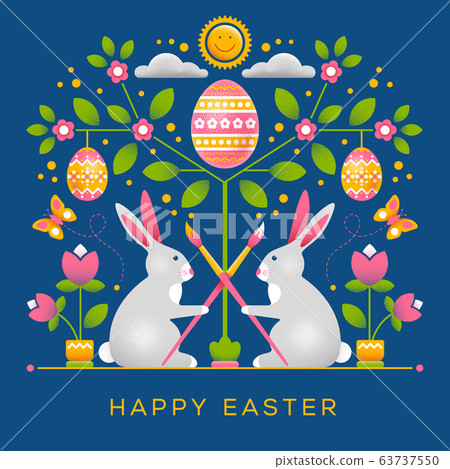 Easter Greeting Card In Unusual Style Easter Greeting Card In Unusual Style 63737550
