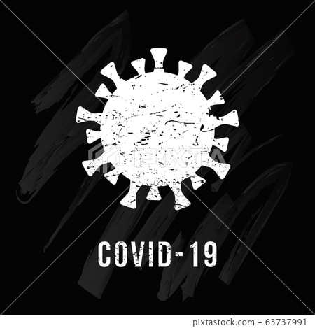 Сoronavirus icon on black background. Covid-19. Illustration 63737991