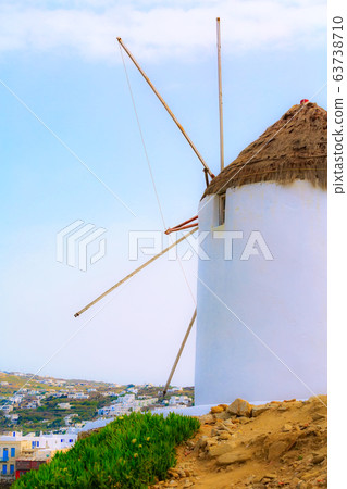 Mykonos island windmill in Greece, Cyclades Mykonos island windmill in Greece, Cyclades 63738710