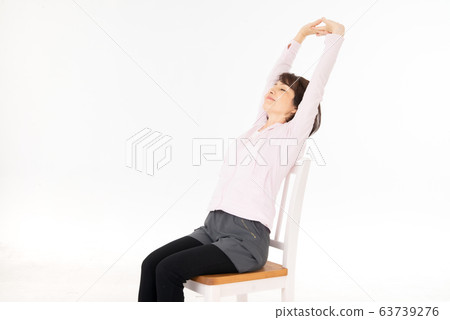 Senior woman stretching 63739276