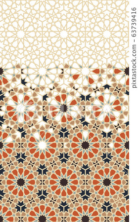 Moroccan vector border. Geometric arabic, islamic pattern Moroccan vector border. Geometric arabic, islamic pattern 63739416
