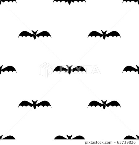 Seamless pattern with black silhouette bats. - Stock Illustration ...