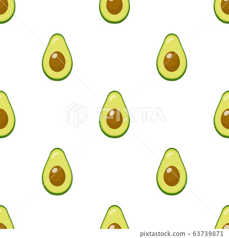 Seamless pattern with fresh half avocado isolated - Stock Illustration ...