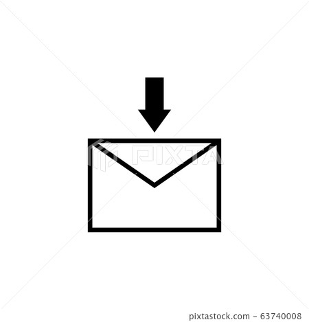 Receive letter icon. Black arrow. Business Receive letter icon. Black arrow. Business 63740008